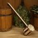 Scoop made of linden 0.3l, 50 cm, plastic insert, with a long handle, day night