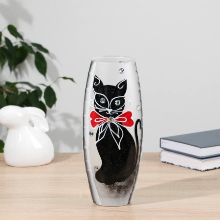Vase Glass "Cat" 3, D-7.5cm 10x26 cm, V = 1.7l