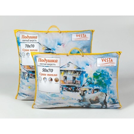 Pillow pillow 70x70 cm, sheep’s coat, tick fabric, p/e 100%-3