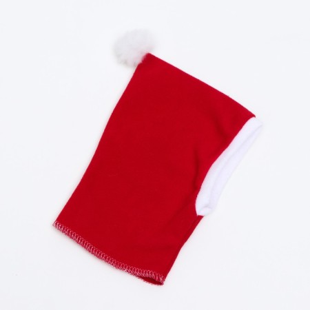 New Year's cap, fleece, l-xl (Ohm 32-34, height 26 cm), white-red-5