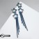 Hanging earrings with rhinestones "Waterfall" stars, blue color in gray metal, 11 cm