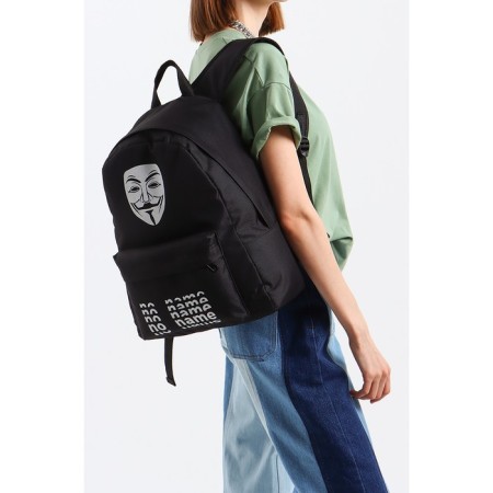 School youth backpack, lightning department, n/pocket, “mask”, black, 33x13x37-1