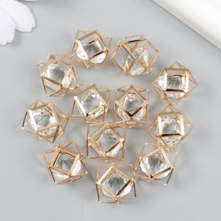 Decor for creativity Metal "Multicarne" volumetric gold, crystal 1.8x1.8 cm-1