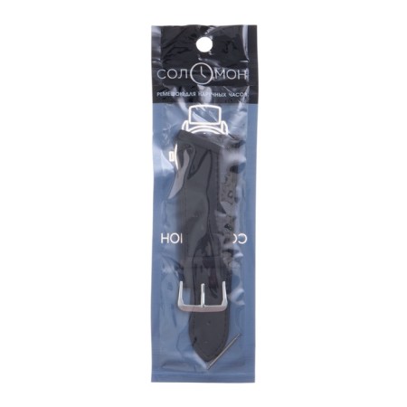 Solomon watch strap, 22 mm, genuine leather, L-20 cm, black-3