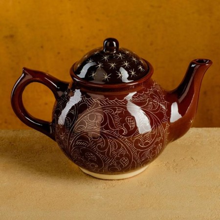 Rishtan ceramics "Patterns", 700 ml, brown-4