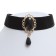 Choker "Alexandria" openwork, oval, black color in gold, 30 cm
