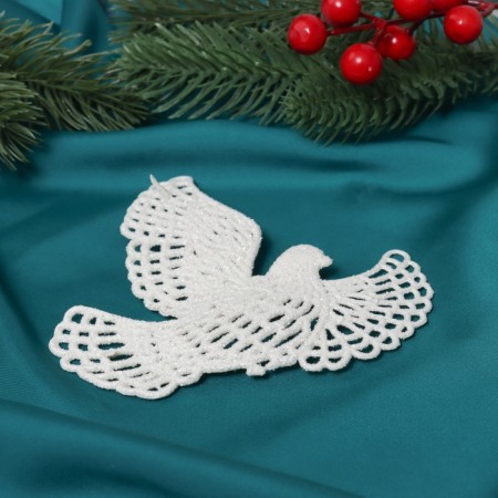 Christmas tree toys 3 pcs. “Winter magic. White Dove »Plastic, 10x11 cm-1