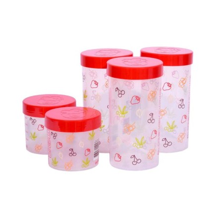 A set of plastic tanks Oursson Ja55171/RD, 1/0.5 l, 5pcs-1