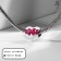Talisman "Heart" with a bow, white-pink color in black silver