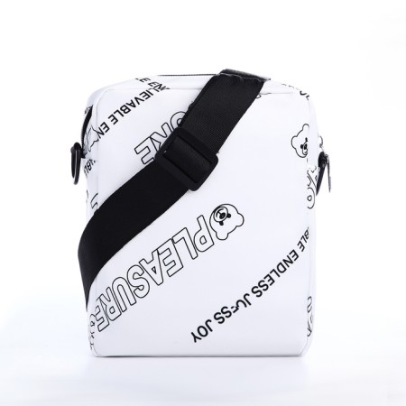 Youth bag with lightning, external pocket, white color-3