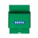 Mail box without a lock (with a loop), horizontal "letter", green