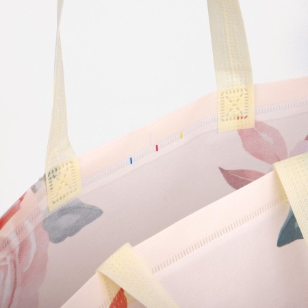 Household bag without fastening, beige color-2