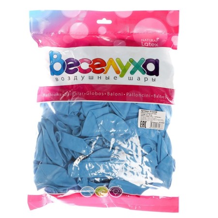 Latex ball 12 ", pastel, set 100 pcs., The color of light blue-2