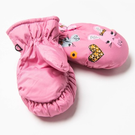 Mittens for children, pink color, size 15 (7-8 years)-1