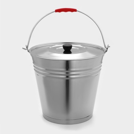 A bucket with a lid 16 l, d = 34 cm, from stainless steel Aisi 201