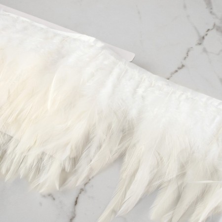 Braid with feathers of a rooster, 10-15 cm, 5 ± 0.5 m, white color-1