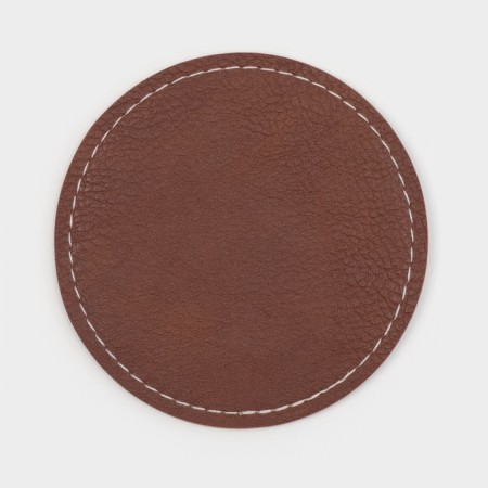 Coards under the mug Magistro, 2 pcs, d = 10 cm, eco -leather, bilateral, brown/gray-1