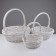 A set of baskets, 3 pcs, 45x17/46 cm, 36x14/38 cm, 27x11/30 cm, white, vine