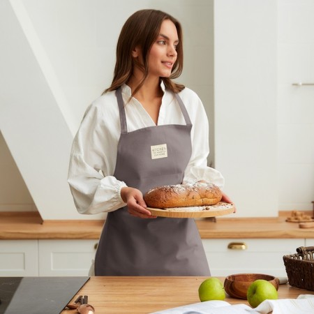 Apron Ethel Kitchen 60x70 cm, col. Gray, 100% HL, sarzha 220 g/m2