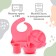 Feeding set: bib, plate 2pcs, glass, instruments, crumb I, pink