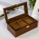 Casket wood 2 compartments for clocks and jewelry "Style" Brown 10.5x7x19.2 cm