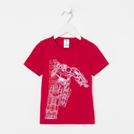 Children's T-shirt "Transformers", height 86-92, raspberry color-7