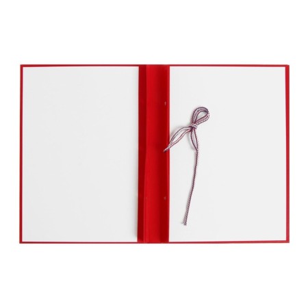 A4 Diploma Folder, Bumvinyl, scallops/cassation, without paper, red color (capacity up to 300 sheets)-6