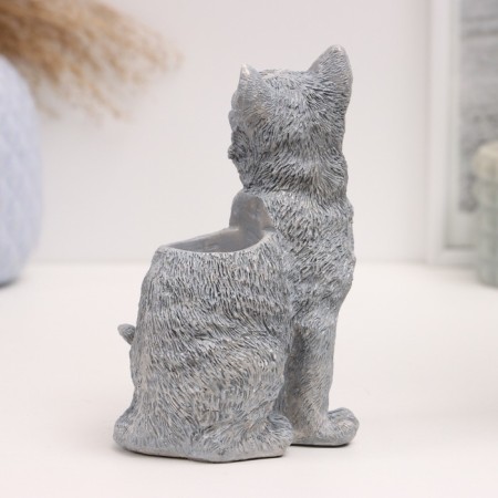 VAZ - Pencil "Cat with a bow" 15x12x10cm, gray-2