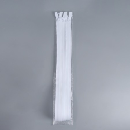Lightning "Spiral", No. 7, detachable, waterproof, automatic lock, 70 cm, white color-2
