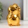 Piggy bank ceramics "Surprised owl" gold 12x8x14 cm