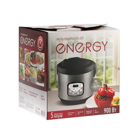 Energy EN-257, 900 W multicooker, 5 l, 10 programs, anti-stick coating, black-8