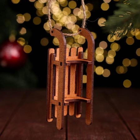 Christmas tree decoration "Salad", 10x4.5x2.5 cm, MDF-2