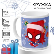 Кружка "Новый год" 350 мл, Человек-паук