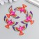Decor for creativity plastic "Bird pink-orange with gold" 2.3x3.5x0.4 cm