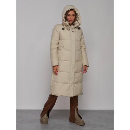 Coat insulated winter female, size 44, beige color-6