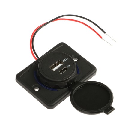 Charger USB, 3.0 A, 5 V, Type-C, wire 15 cm