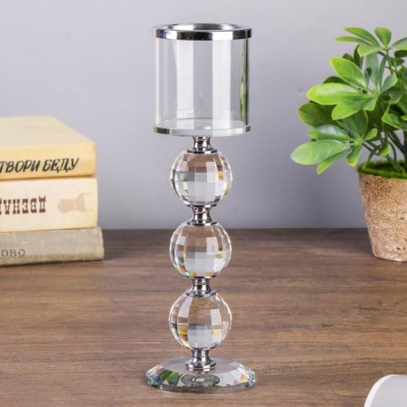 Glass of glass for 1 candle "Black haze" 23x7x7 cm-1