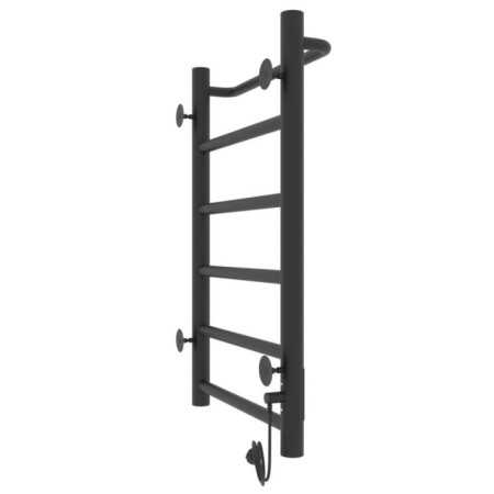 Two electric heated towel rail Laris Prime Chekch, 400x600 mm, 6 crossbars, left, black-13