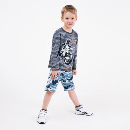 Short for a boy, camouflage gray, height 116-122 (34) cm
