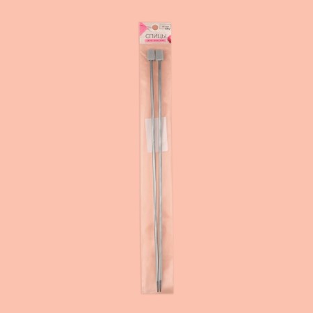 Knitting needles, straight lines, d = 4 mm, 35 cm, 2 pcs-5