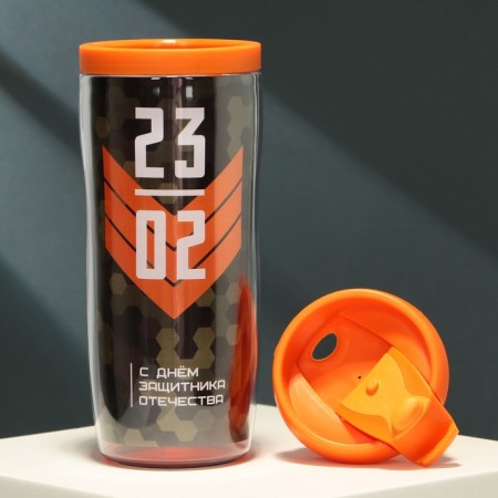 The thermostatic plastic with the insert “23.02 Happy Defender of the Fatherland”, 350 ml-2