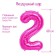 Foil ball 32 "Number 2", individual packaging, pink color