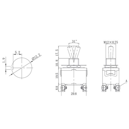 Tumbler 250V 15A (4C) On-off two-pole (KN-201) Rexant-1