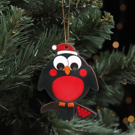 Herbal toy Bilateral "Bullfinch on a branch", 9x6 cm-2