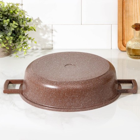 Brownie Frying Furder, D = 28 cm, Glass Cover, Castle Handles, Antivorestar Coating, Induction-2