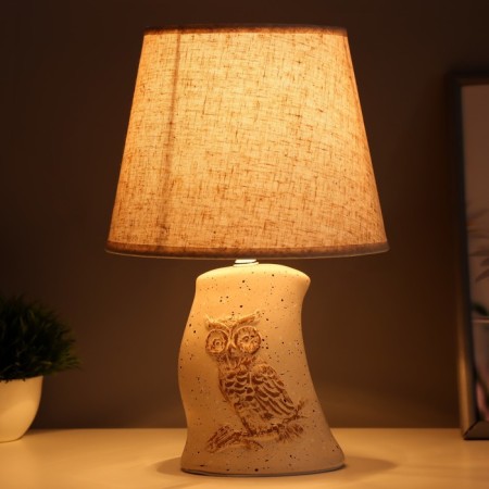 E14 40W Beige 20x20x32cm table lamp "Owl"-1