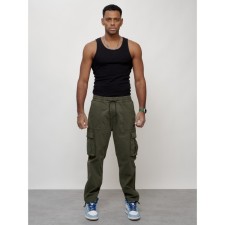 Cargo jeans male, size 50-52, khaki color