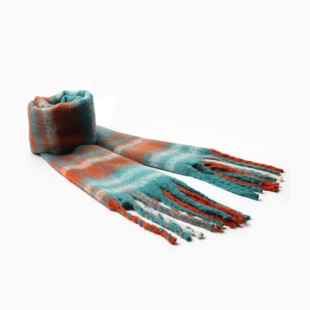 Female scarf, green color, rr 48x195 cm
