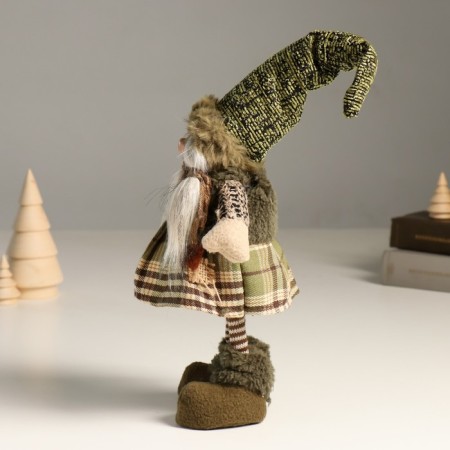 Interior doll "Kikimorka in a green outfit in a cap" 32 cm-3