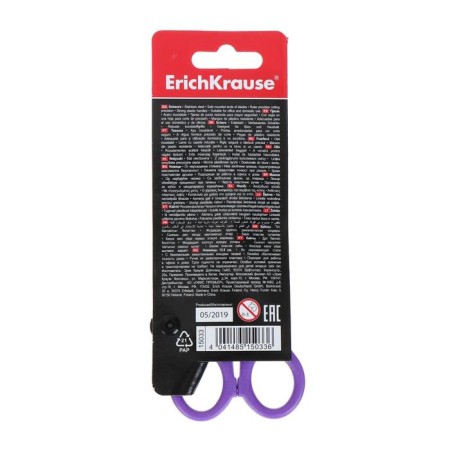 Baby scissors 13.5 cm, Erichkrause Joy, with rounded ends of blades and ruler, mix-7